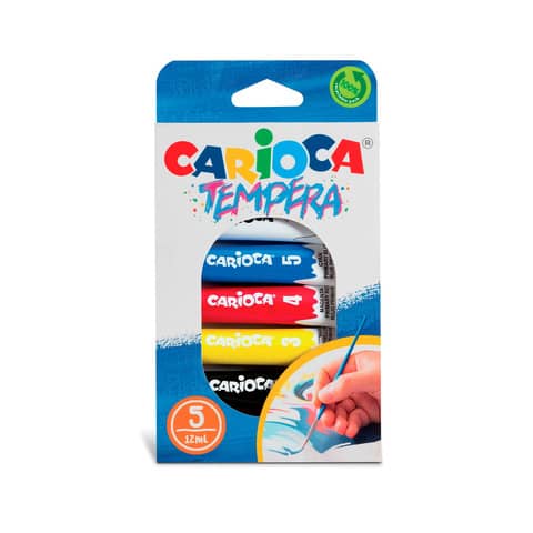 Tempera in tubetti Carioca 12 ml - conf. da 5 colori assortiti 40013